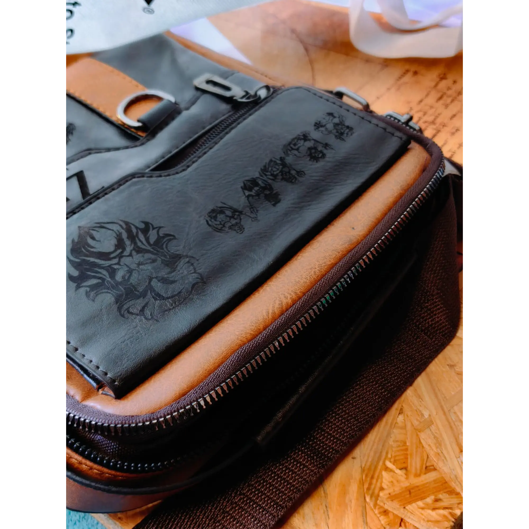 Sac bandoulière pour homme ZEUS London – Similicuir marron 2