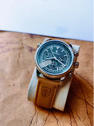 Relógio Masculino Poedagar Chronograph – Bracelete em Pele e Detalhes Luminosos
