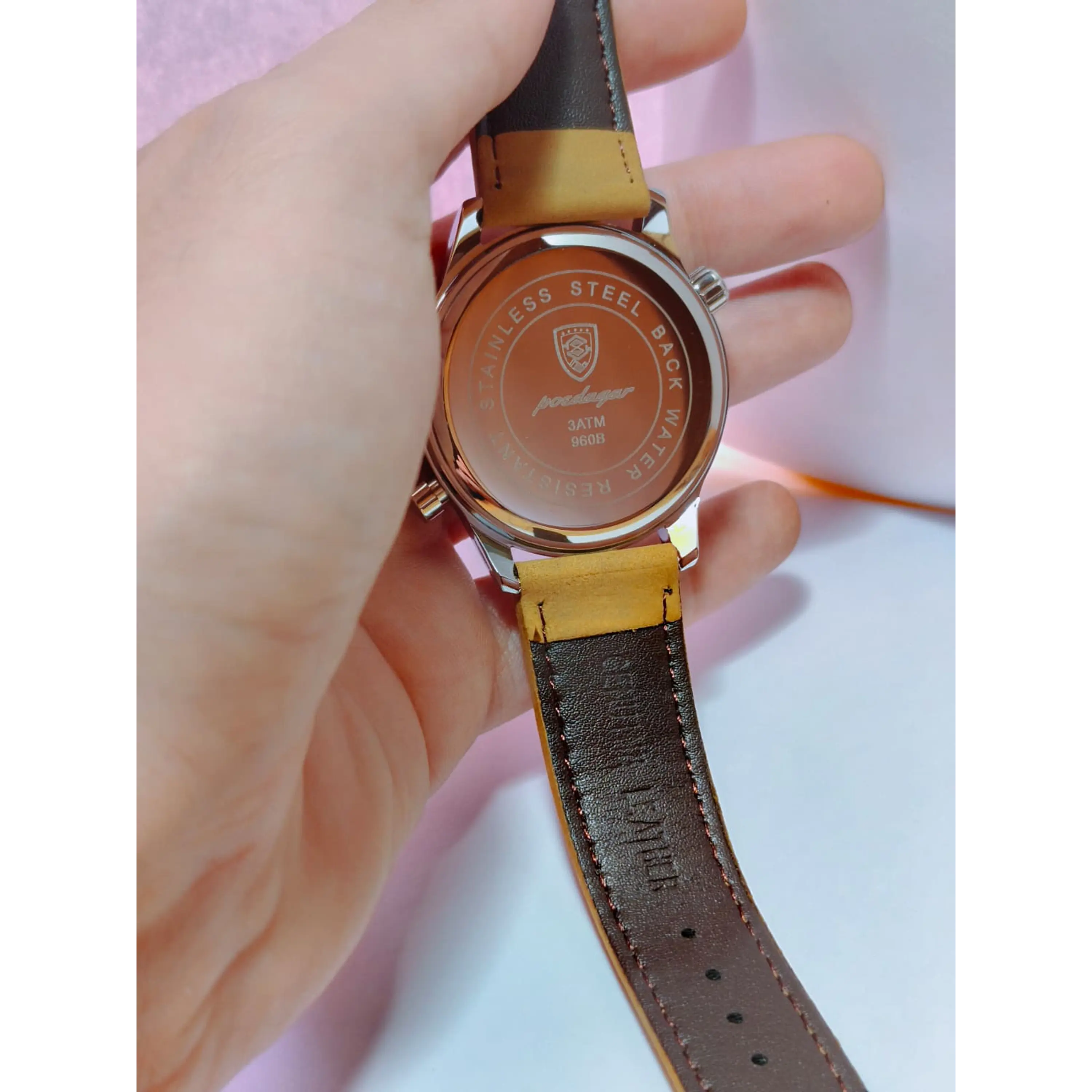 Relógio Masculino Poedagar Chronograph – Bracelete em Pele e Detalhes Luminosos 6