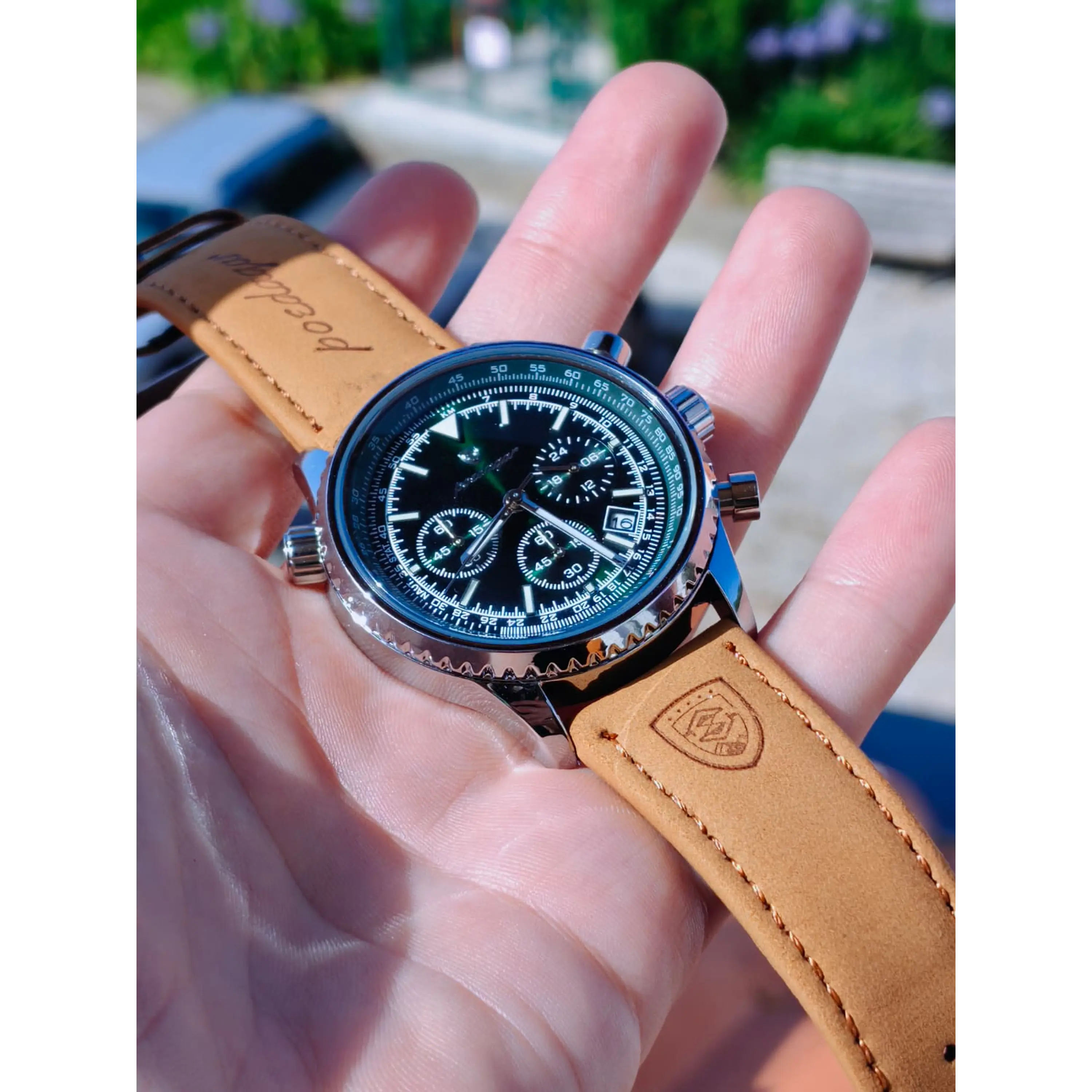 Relógio Masculino Poedagar Chronograph – Bracelete em Pele e Detalhes Luminosos 8