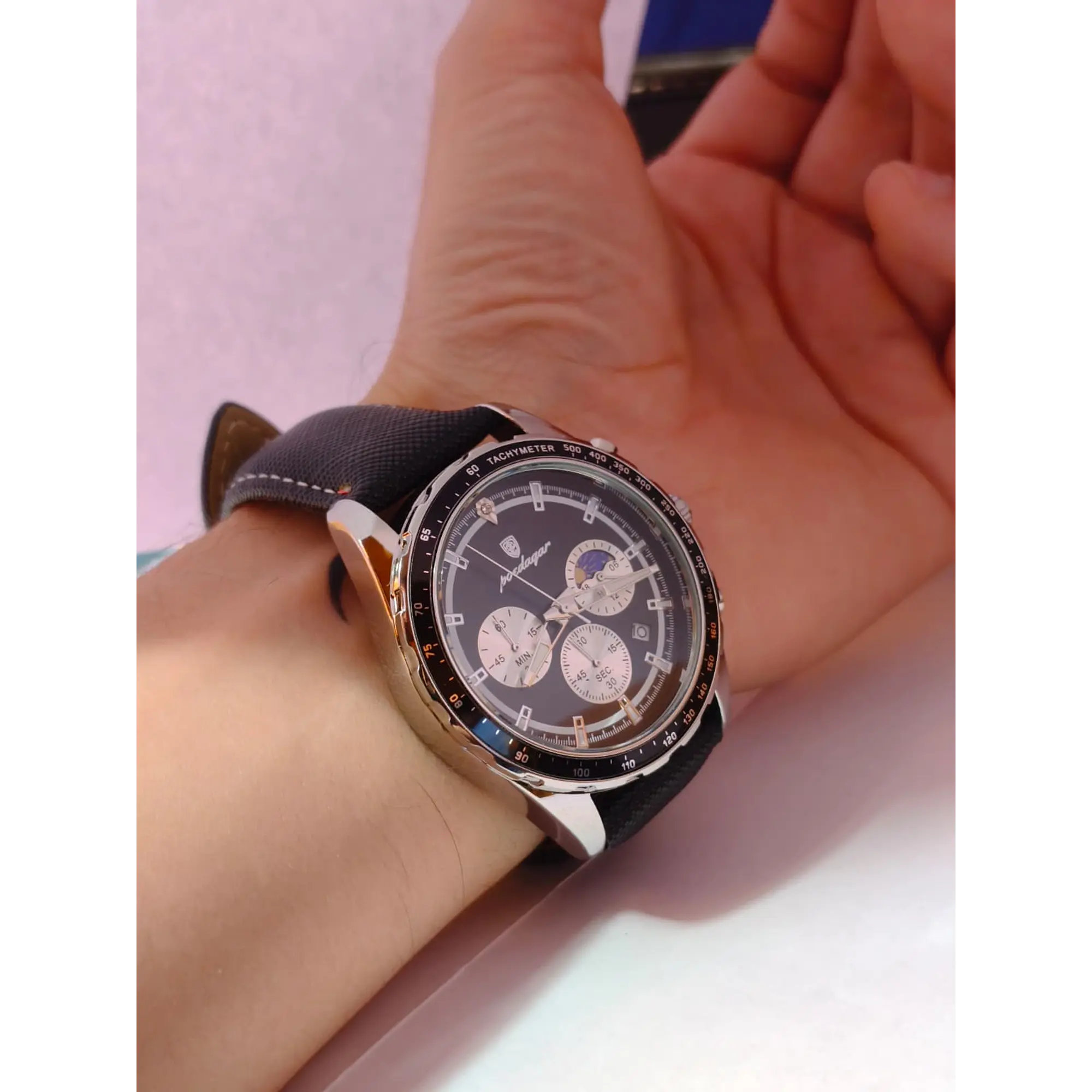 Relógio Chronograph Masculino Poedagar – Design Esportivo, Fase Lunar e Resistência à Água 3ATM 4