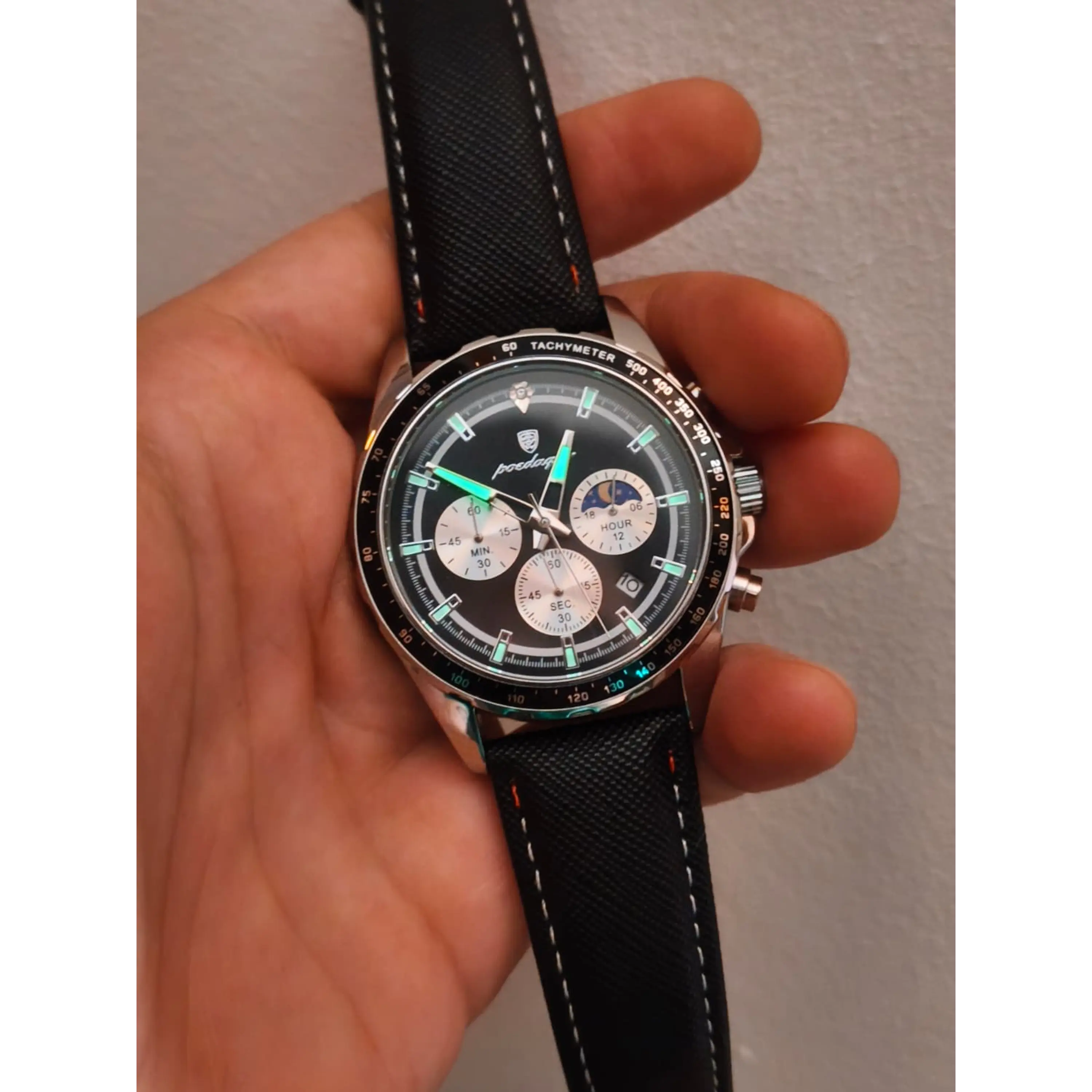 Relógio Chronograph Masculino Poedagar – Design Esportivo, Fase Lunar e Resistência à Água 3ATM 9