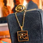 Eye of Horus Set: Necklace with Square Pendant + Mystic Gold Ring - thumbnail 6