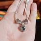 Pulseira de Prata com Charms Coração e Pendente Cristal Azul - Thumbnail 7