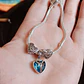 Pulseira de Prata com Charms Coração e Pendente Cristal Azul - Thumbnail 5