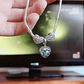 Pulseira de Prata com Charms Coração e Pendente Cristal Azul - Thumbnail 3
