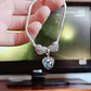Pulseira de Prata com Charms Coração e Pendente Cristal Azul - Thumbnail 9