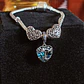Pulseira de Prata com Charms Coração e Pendente Cristal Azul - Thumbnail 2