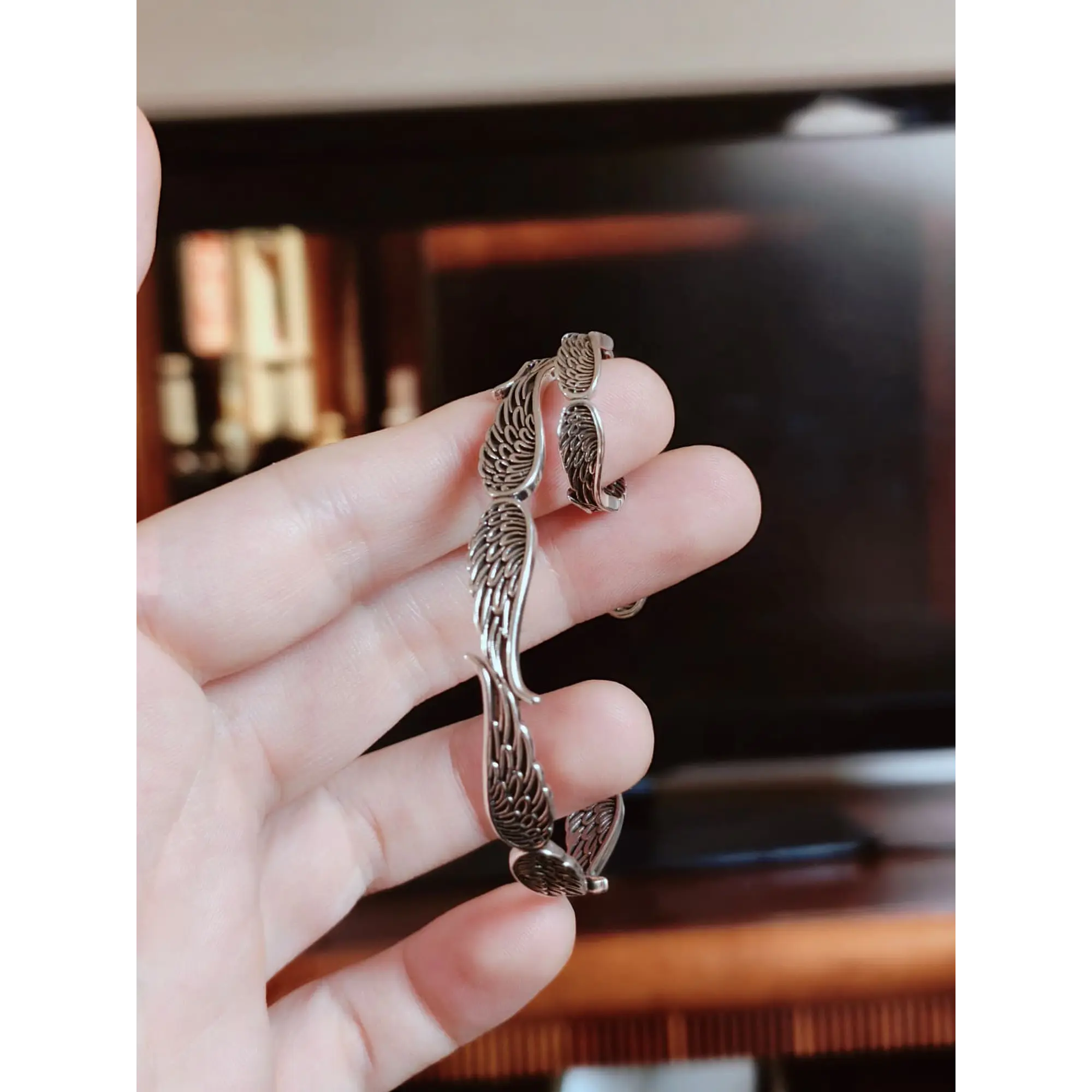 Bracelet et bague ajustable en argent « Ailes d'ange » 3