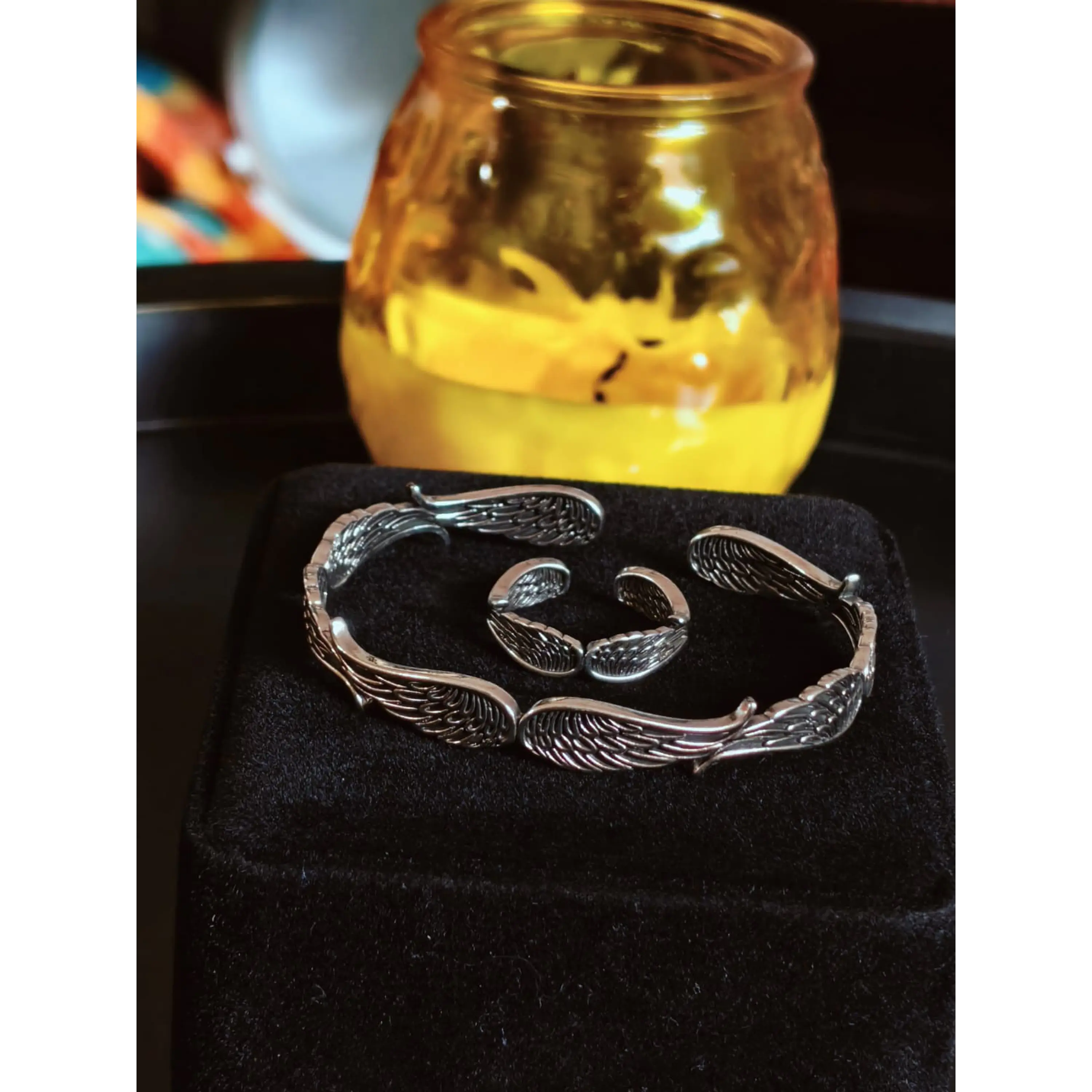 Bracelet et bague ajustable en argent « Ailes d'ange » 4