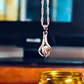 Ensemble de bijoux en argent : collier et boucles d'oreilles avec gouttes de cristal ambré - vignette 4