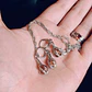 Ensemble de bijoux en argent : collier et boucles d'oreilles avec gouttes de cristal ambré - vignette 6
