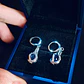 Ensemble de bijoux en argent – ​​Collier et boucles d'oreilles avec cristal de saphir bleu (Boîte avec lumière LED incluse) - vignette 4