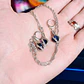 Ensemble de bijoux en argent – ​​Collier et boucles d'oreilles avec cristal de saphir bleu (Boîte avec lumière LED incluse) - vignette 7