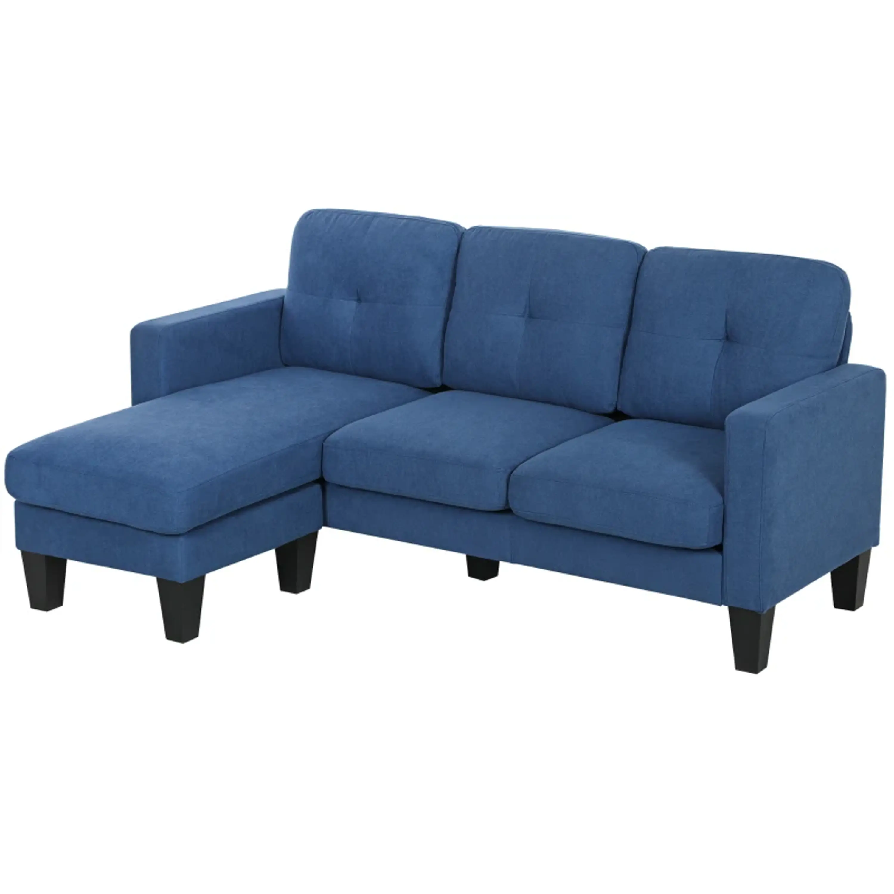 Sofá Chaise Longue Sofá em Forma de L Estofado em Poliéster 17