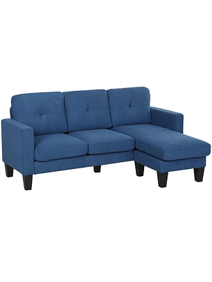Sofá Chaise Longue Sofá em Forma de L Estofado em Poliéster