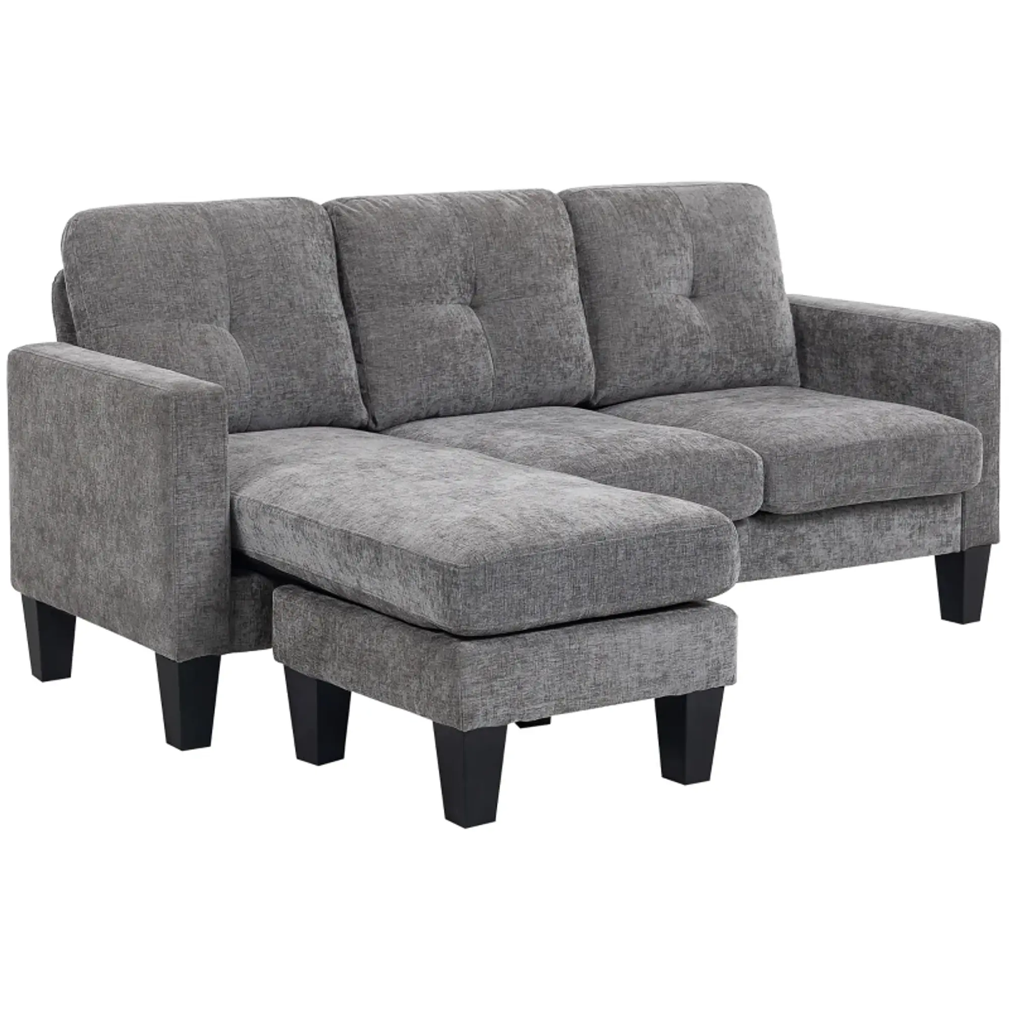 Sofá Chaise Longue Sofá em Forma de L Estofado em Poliéster 6