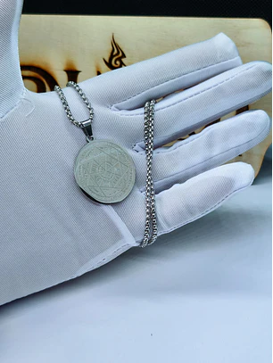 Colar Medalha Selo dos Sete Arcanjos em Aço Inoxidável – Talismã de Proteção