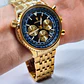 Montre chronographe pour homme en or avec cadran bleu - vignette 9