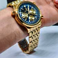 Montre chronographe pour homme en or avec cadran bleu - vignette 10