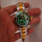 Relógio Masculino Clássico Bicolor Ouro/Verde – Estilo Luxo Mergulhador - Thumbnail 11