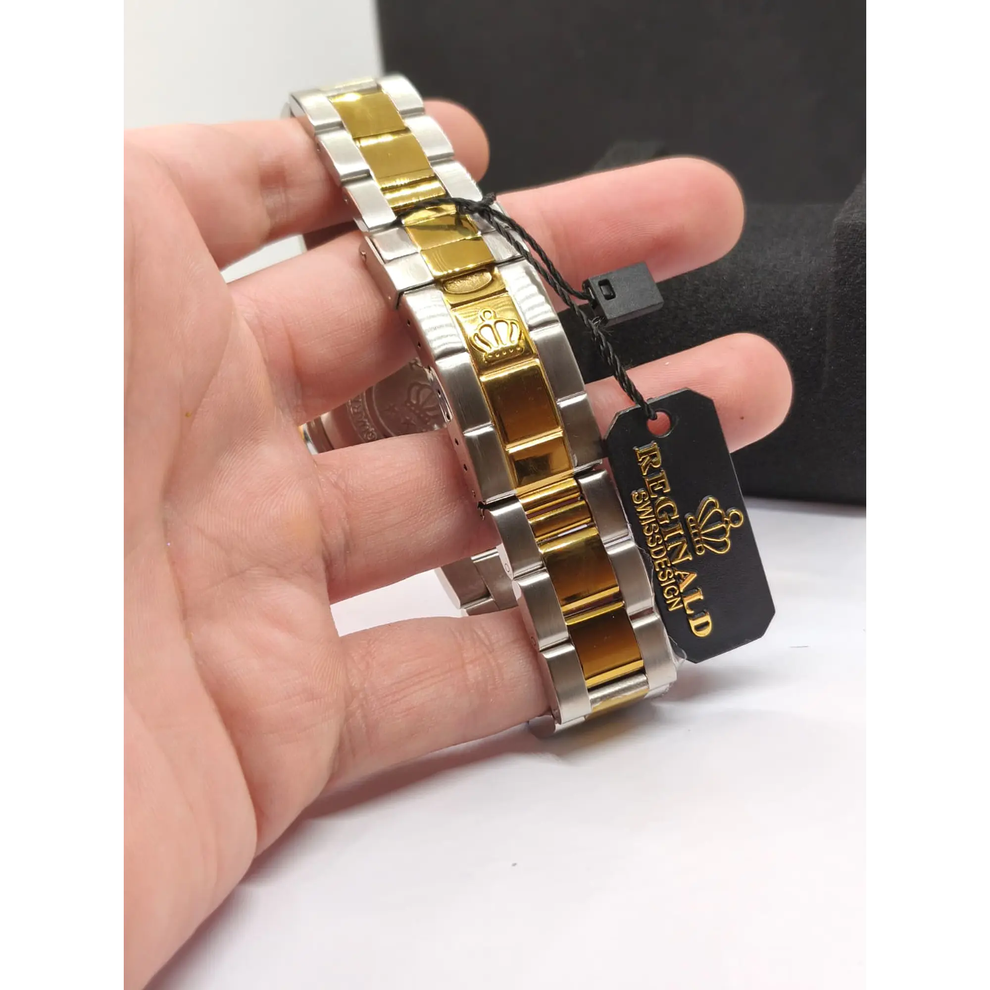 Relógio Masculino Clássico Bicolor Ouro/Azul – Estilo Luxo Mergulhador 2