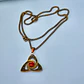 Colar Amuleto Triquetra Celta em Dourado com Pedra Central Vermelha  - Thumbnail 5