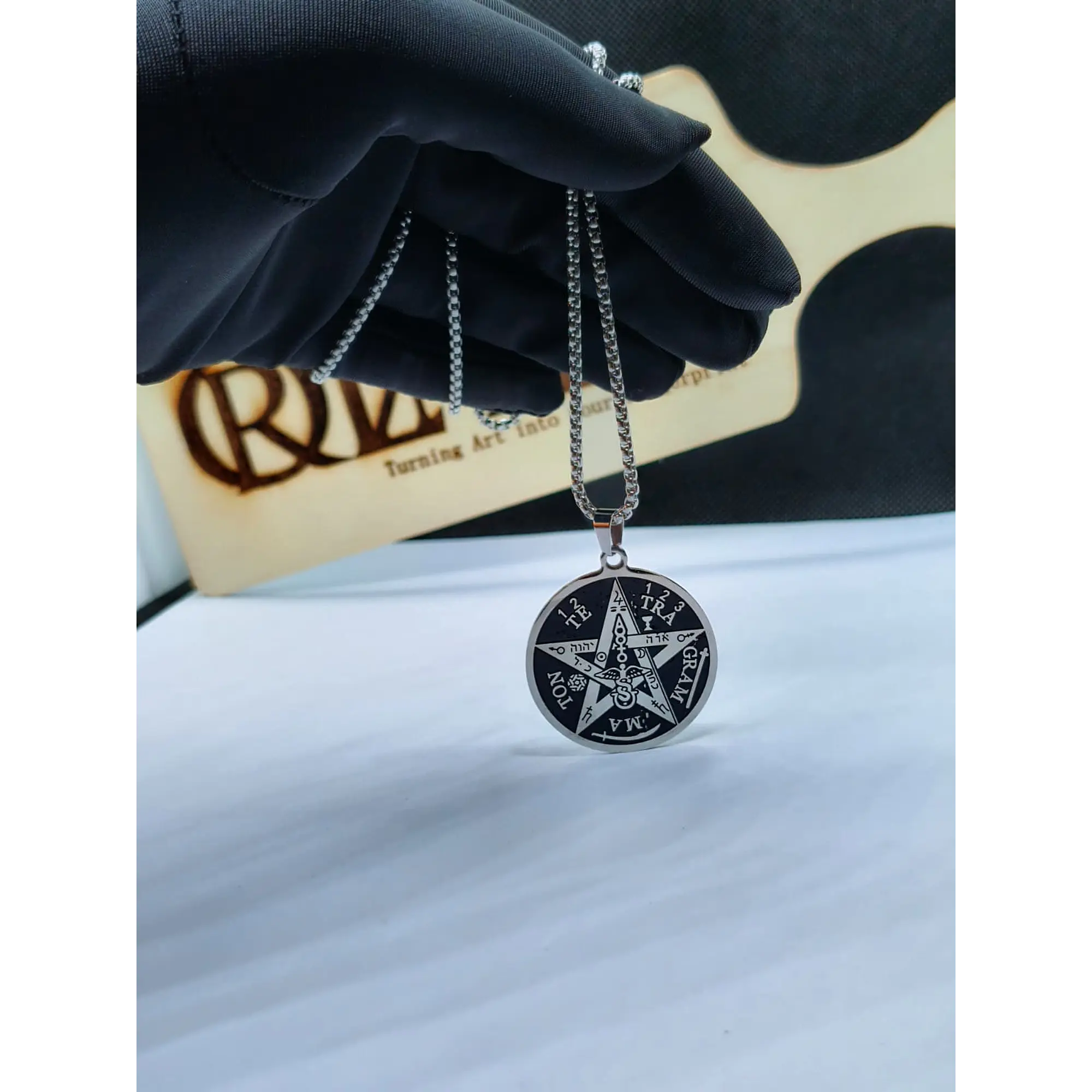Stainless Steel Tetragrammaton Medal Necklace – Protection Amulet 3
