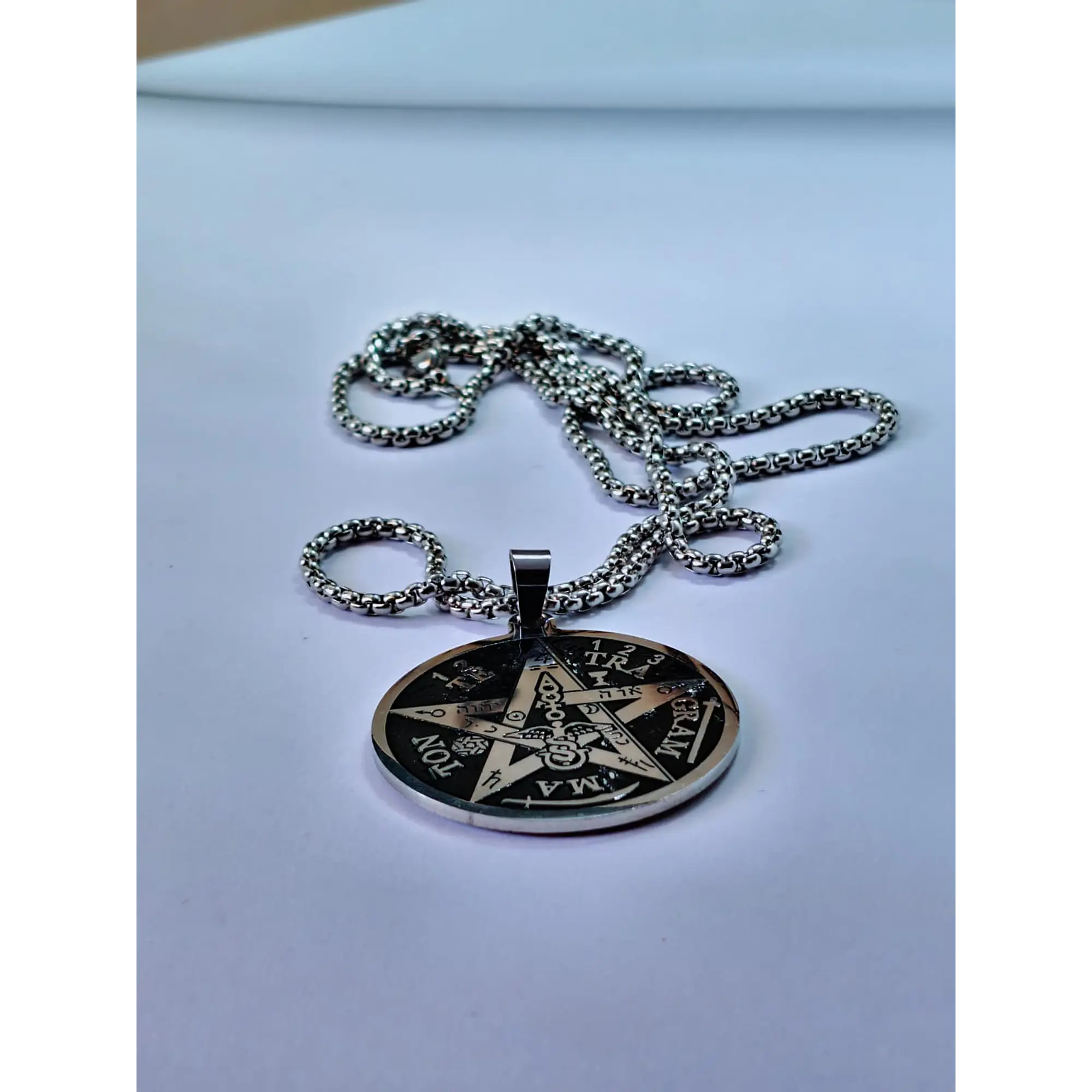 Stainless Steel Tetragrammaton Medal Necklace – Protection Amulet 5