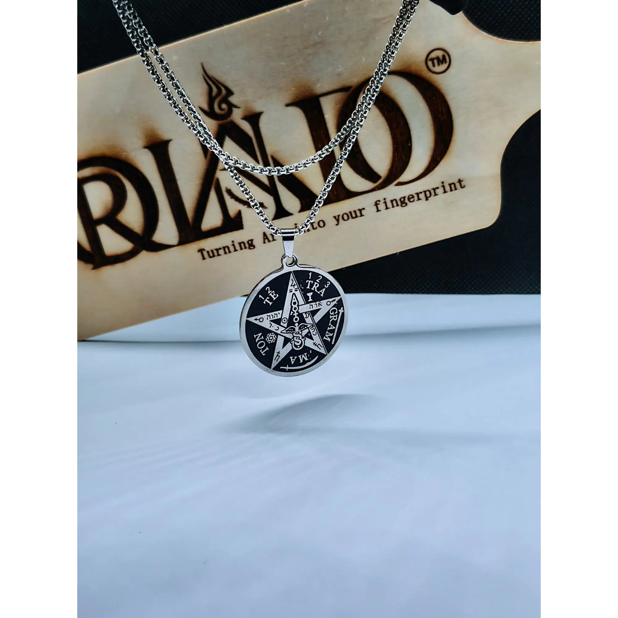 Stainless Steel Tetragrammaton Medal Necklace – Protection Amulet 7
