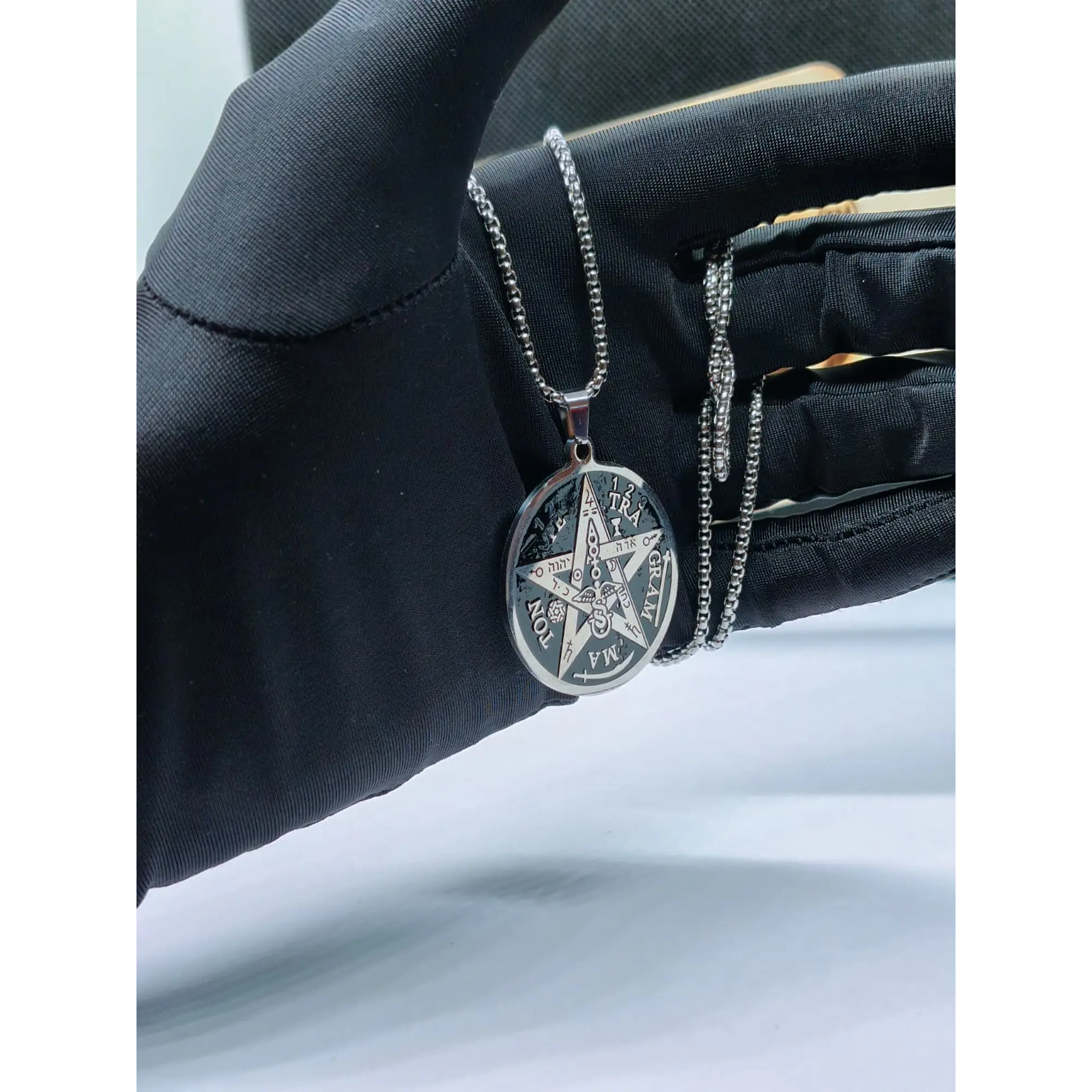 Stainless Steel Tetragrammaton Medal Necklace – Protection Amulet 2