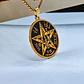 Collier avec médaille tétragramme en acier inoxydable plaqué or – Amulette de protection mystique - vignette 4