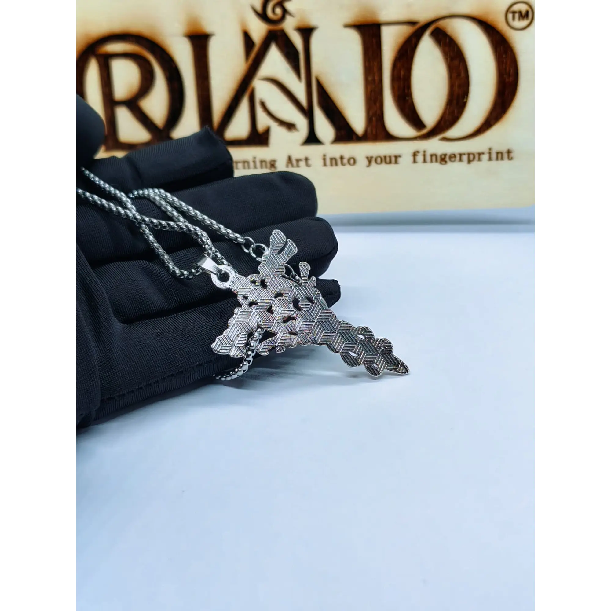 Pendente Espada Gótica com Dragão e Cristal Vermelho – Inclui Corrente 6