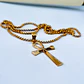 Colar com Pendente Cruz Ankh em Aço Inoxidável Dourado – Chave da Vida Egípci - Thumbnail 5