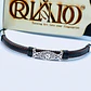 Bracelet pour homme en cuir tressé avec symbole viking Valknut et fermoir magnétique - vignette 2