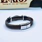 Bracelet pour homme en cuir tressé avec symbole viking Valknut et fermoir magnétique - vignette 9