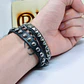 Men's Black Leather Bracelet with Studs and Chain, Rock/Punk Style - thumbnail 6