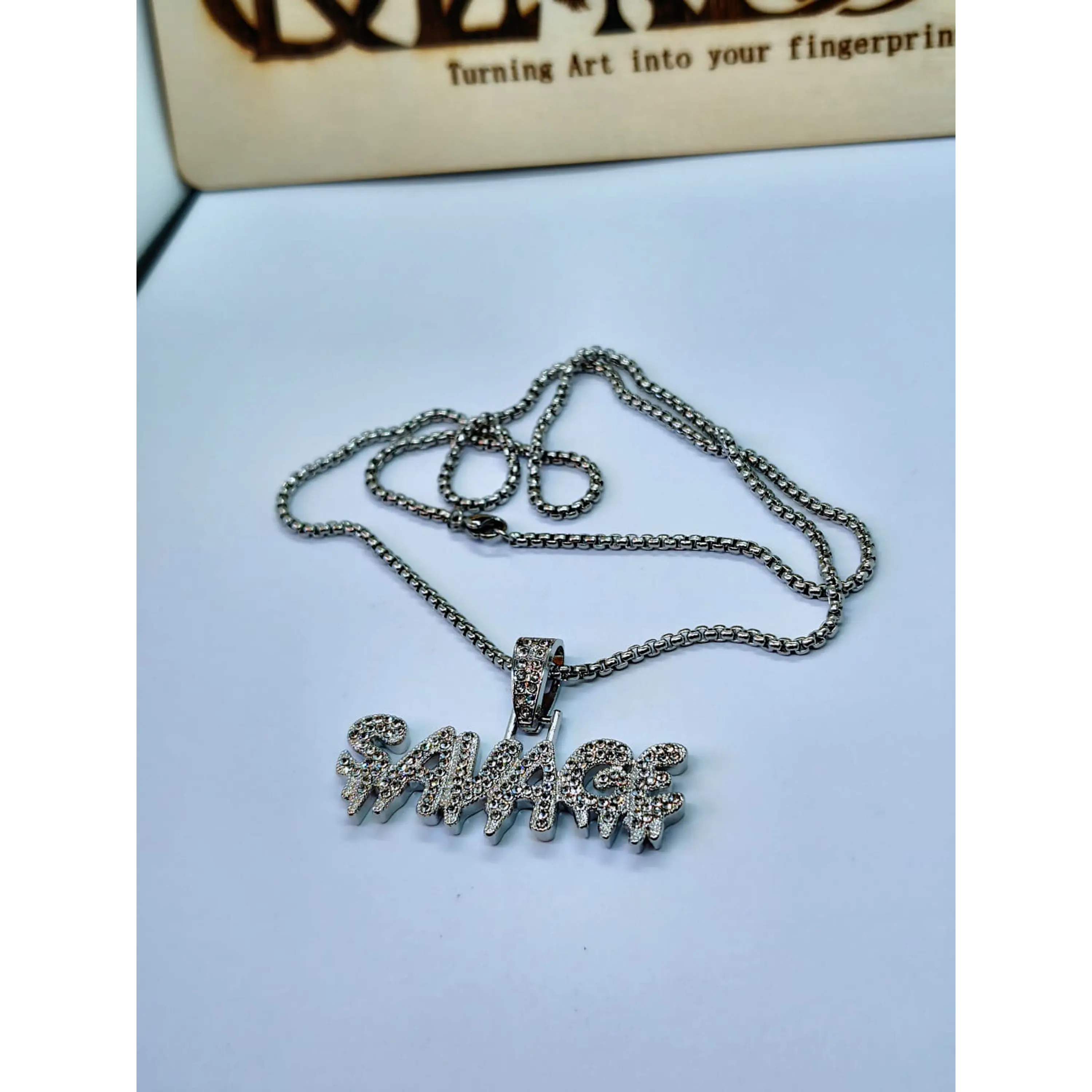 Colar Silver Savage Iced Out – Pendente Cravejado com Brilhantes 6