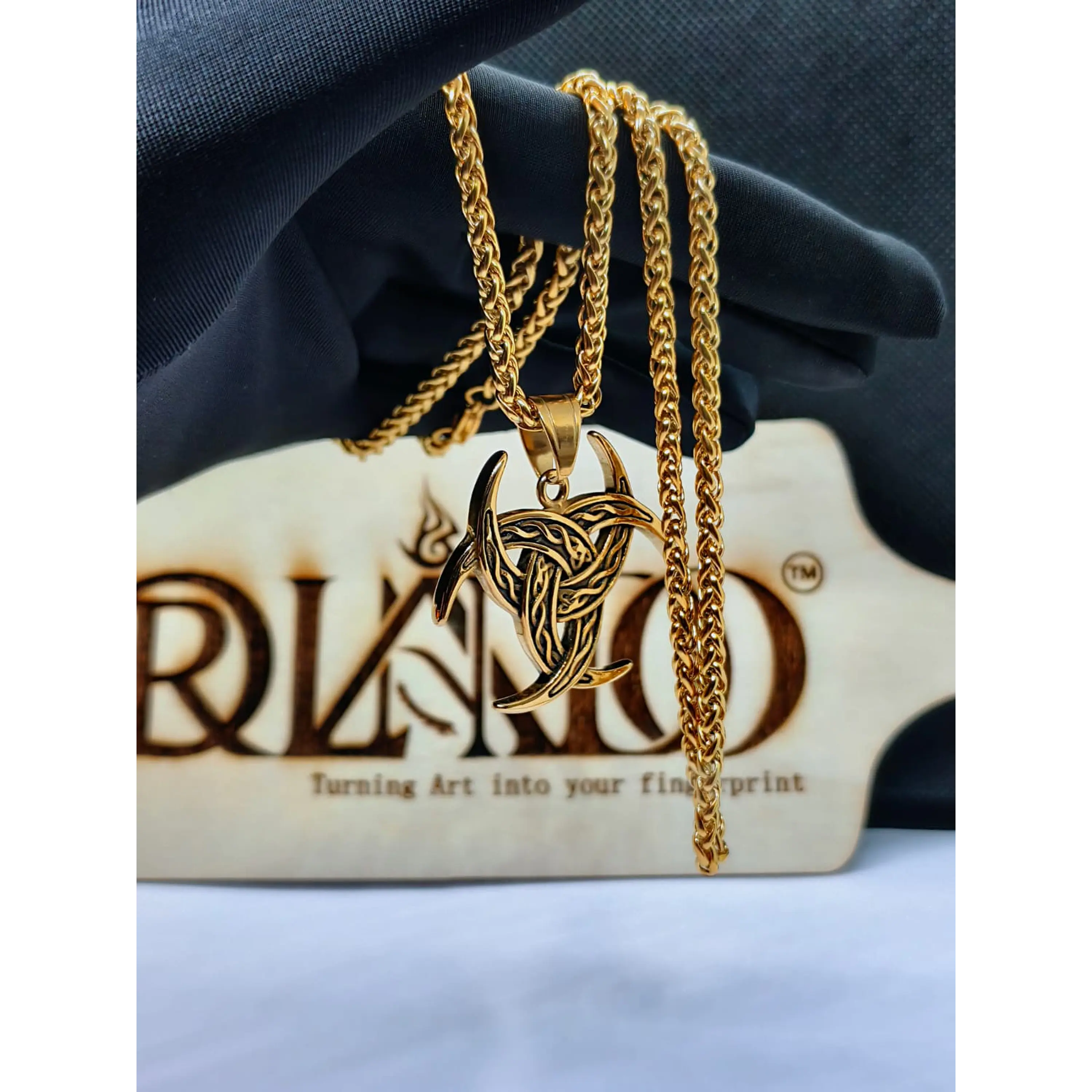 Colar Masculino Viking Triskelion Dourado – Pendente Mitologia Nórdica 6