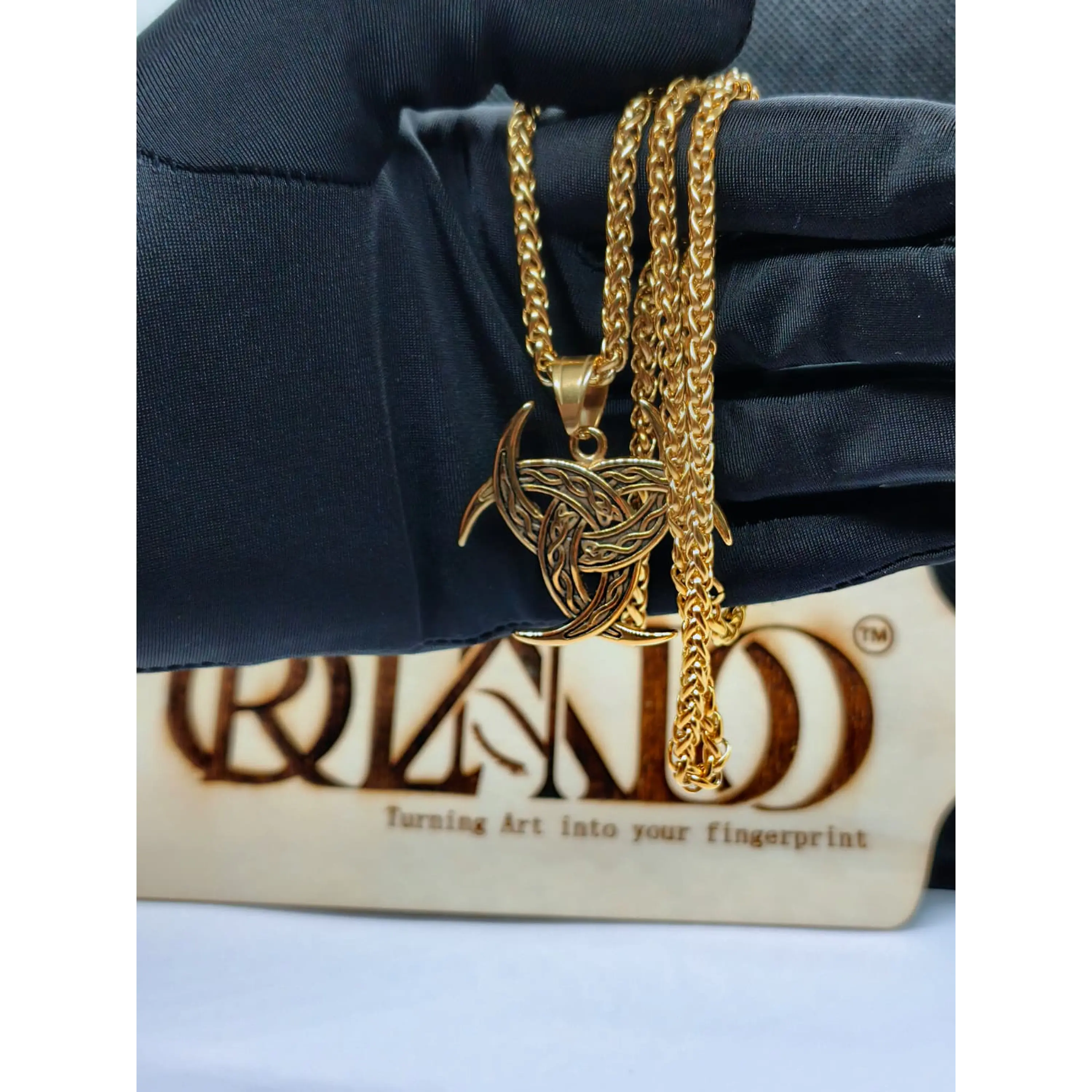 Colar Masculino Viking Triskelion Dourado – Pendente Mitologia Nórdica 8