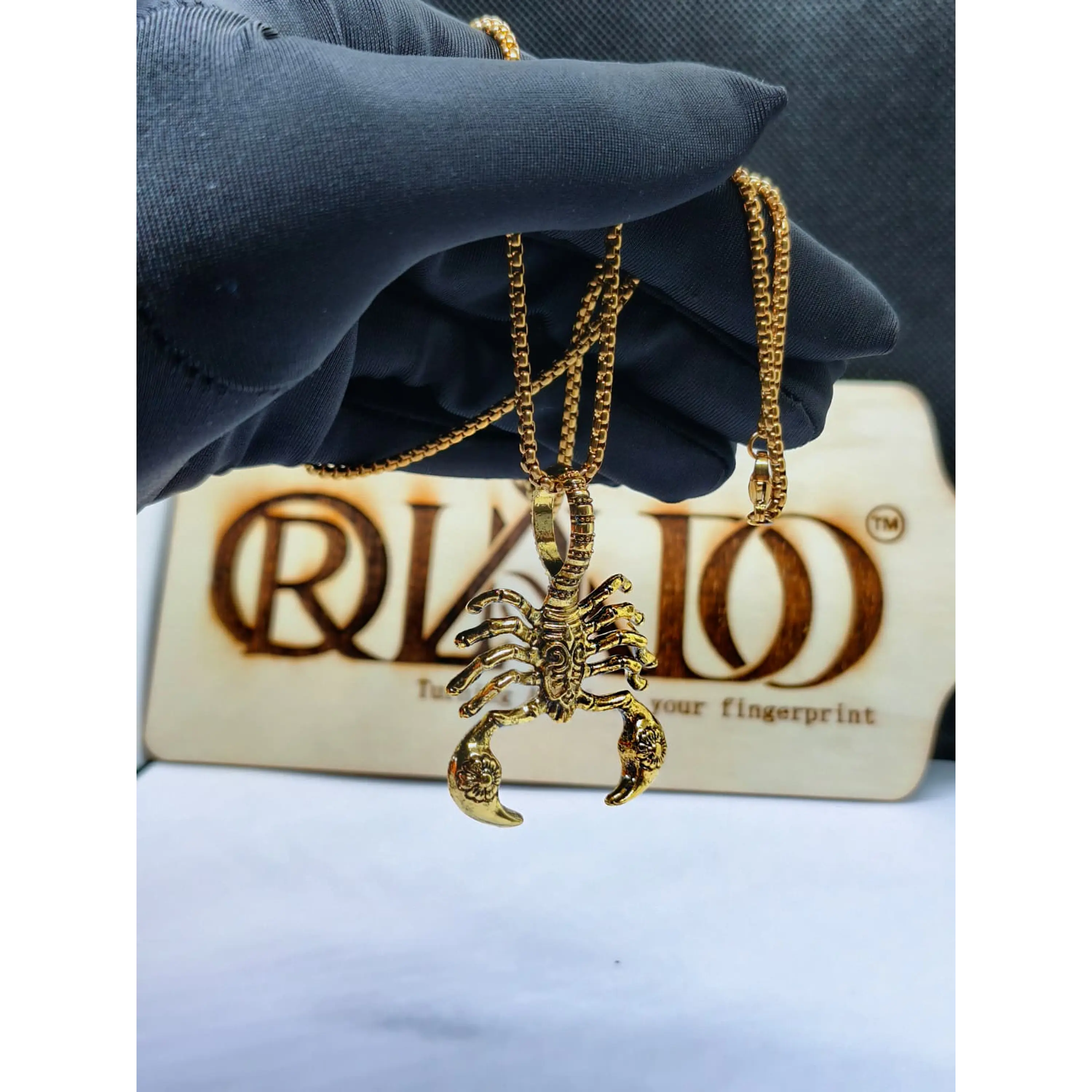 Colar com Pendente de Escorpião Dourado – Corrente de Aço Inoxidável 8