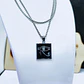 Eye of Horus Necklace in Stainless Steel – Black Square Pendant - thumbnail 1