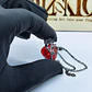 Collier cœur en cristal rouge avec rose noire/argent foncé - vignette 5