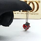Collier cœur en cristal rouge avec rose noire/argent foncé - vignette 7