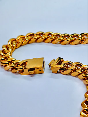 Corrente Masculina Cubana Dourada  – AÇO INOX 