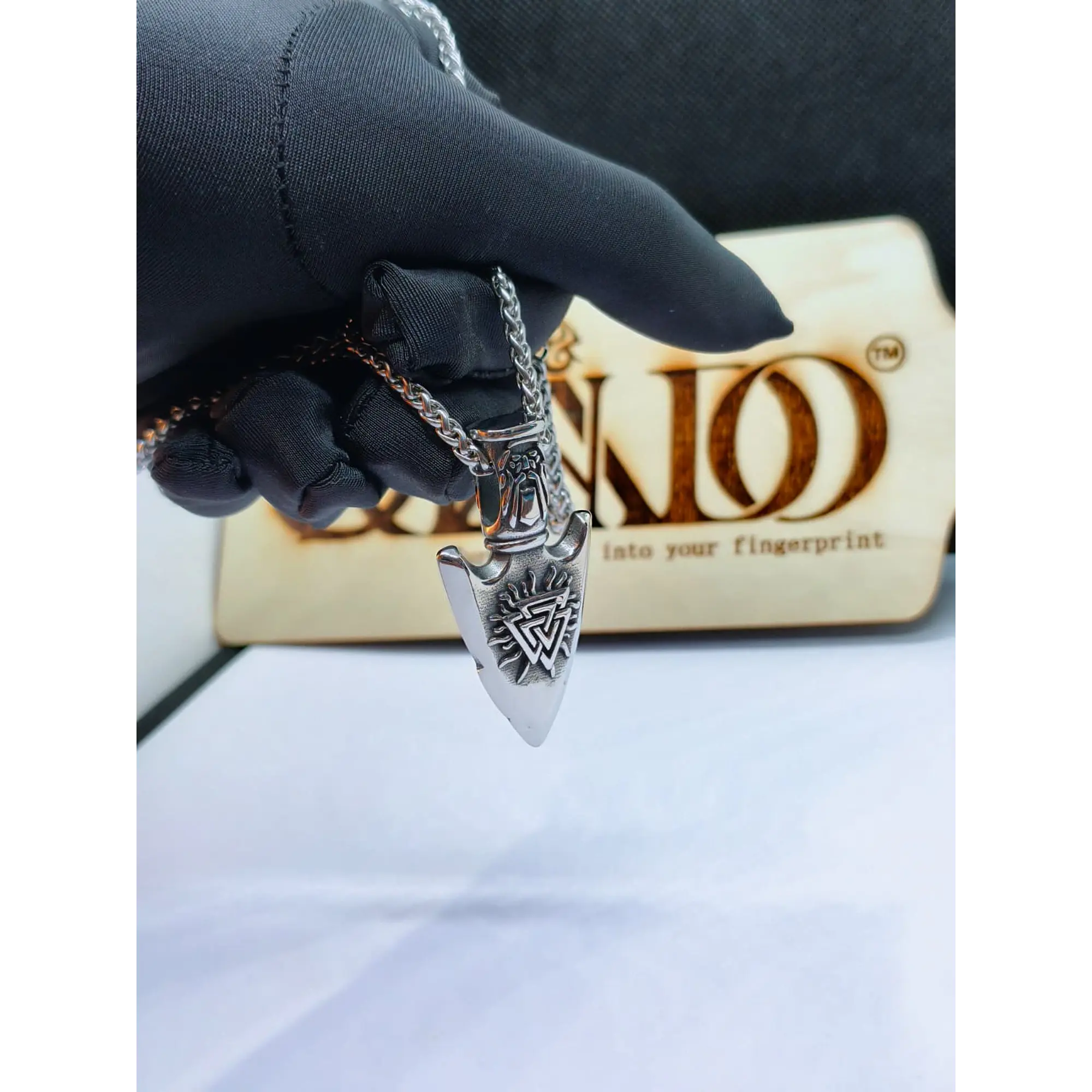 Viking chain with 316L stainless steel pendant - Model 2 1