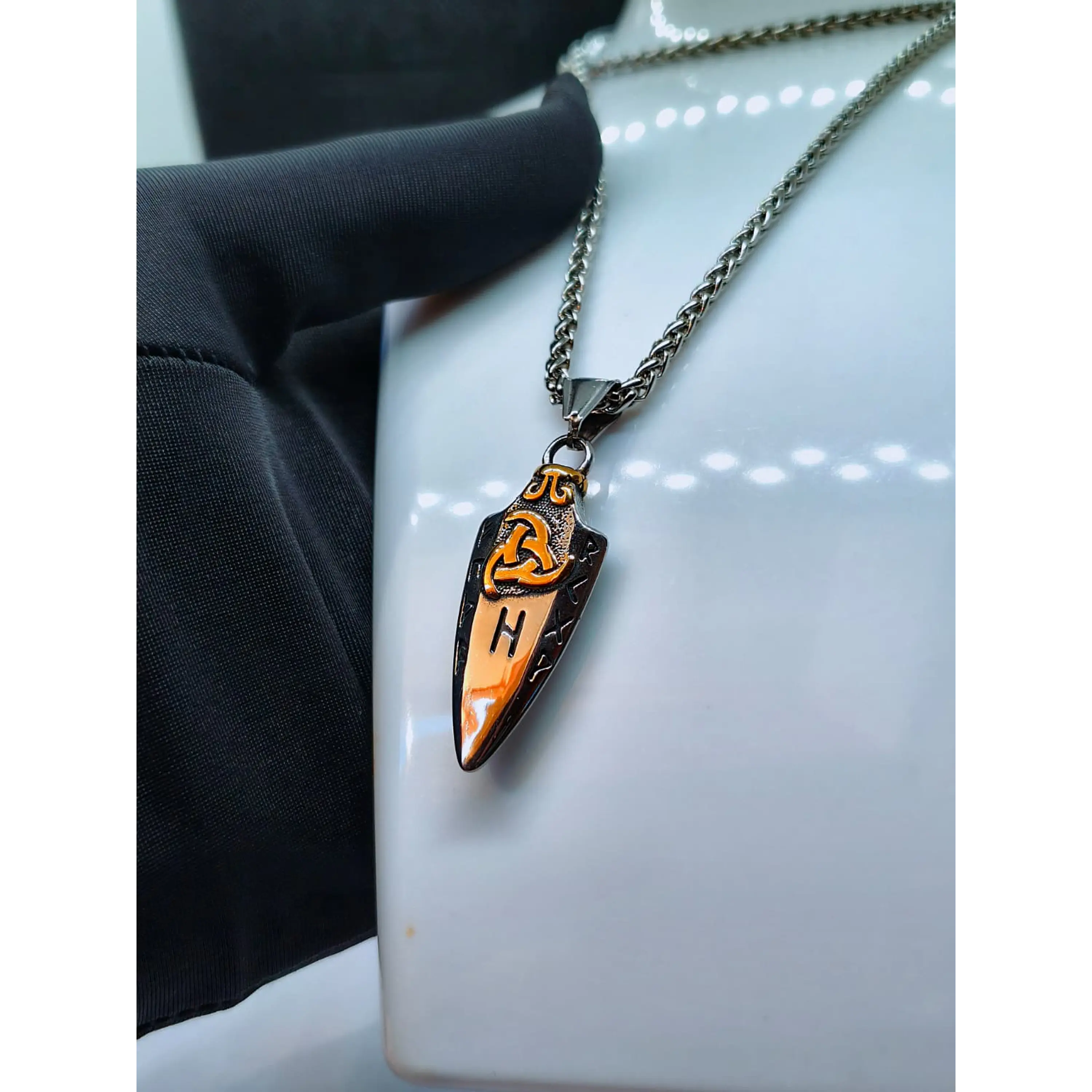 Viking chain with 316L stainless steel pendant - Model 3 2