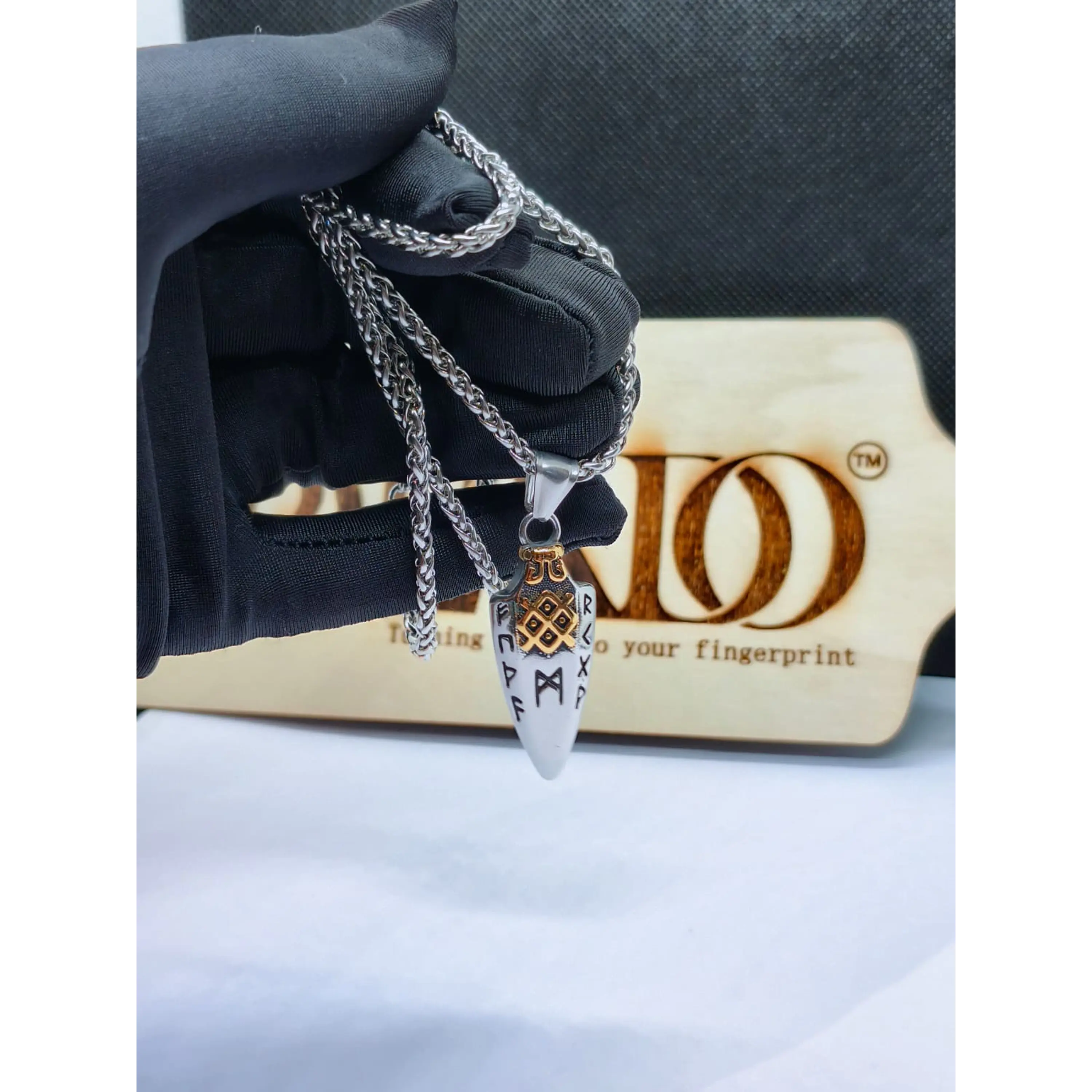 Viking chain with 316L stainless steel pendant - Model 3 6
