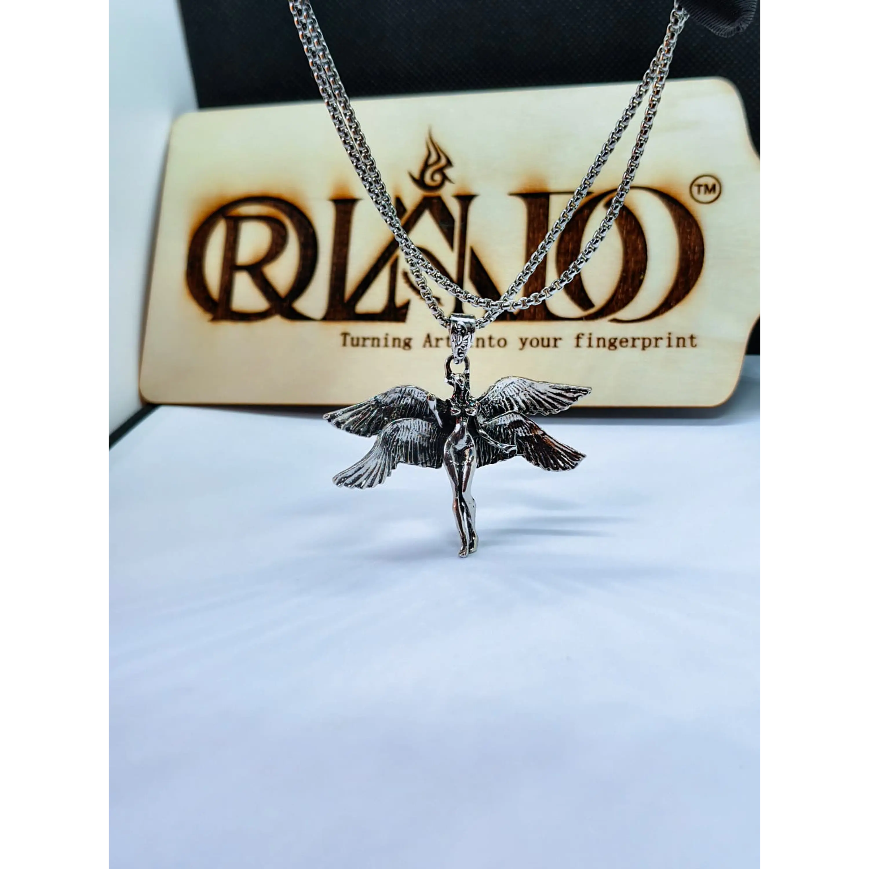 Gothic She Angel stainless steel chain 1