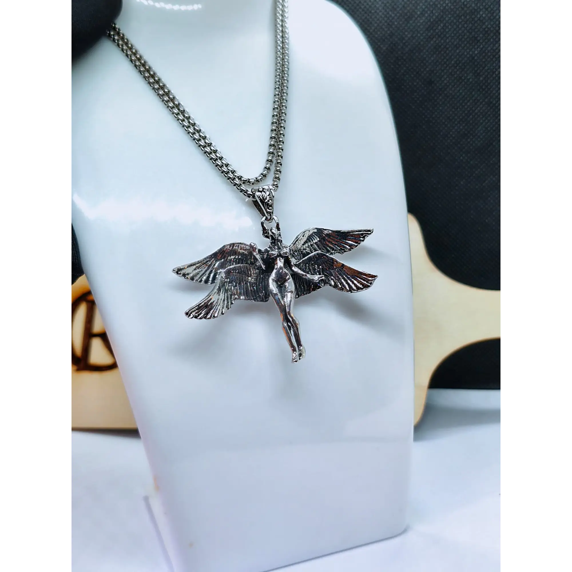 Gothic She Angel stainless steel chain 4